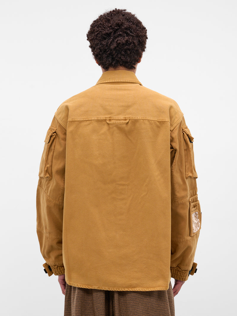 Brown Cotton Utility Shirt (475WP22718-BROWN)