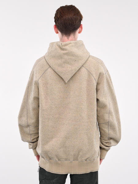 【THE SHISHIKUI】PULL OVER / GREIGE Displacement Hoodie (4880-LIGHT-GREY-DARK-GREY)