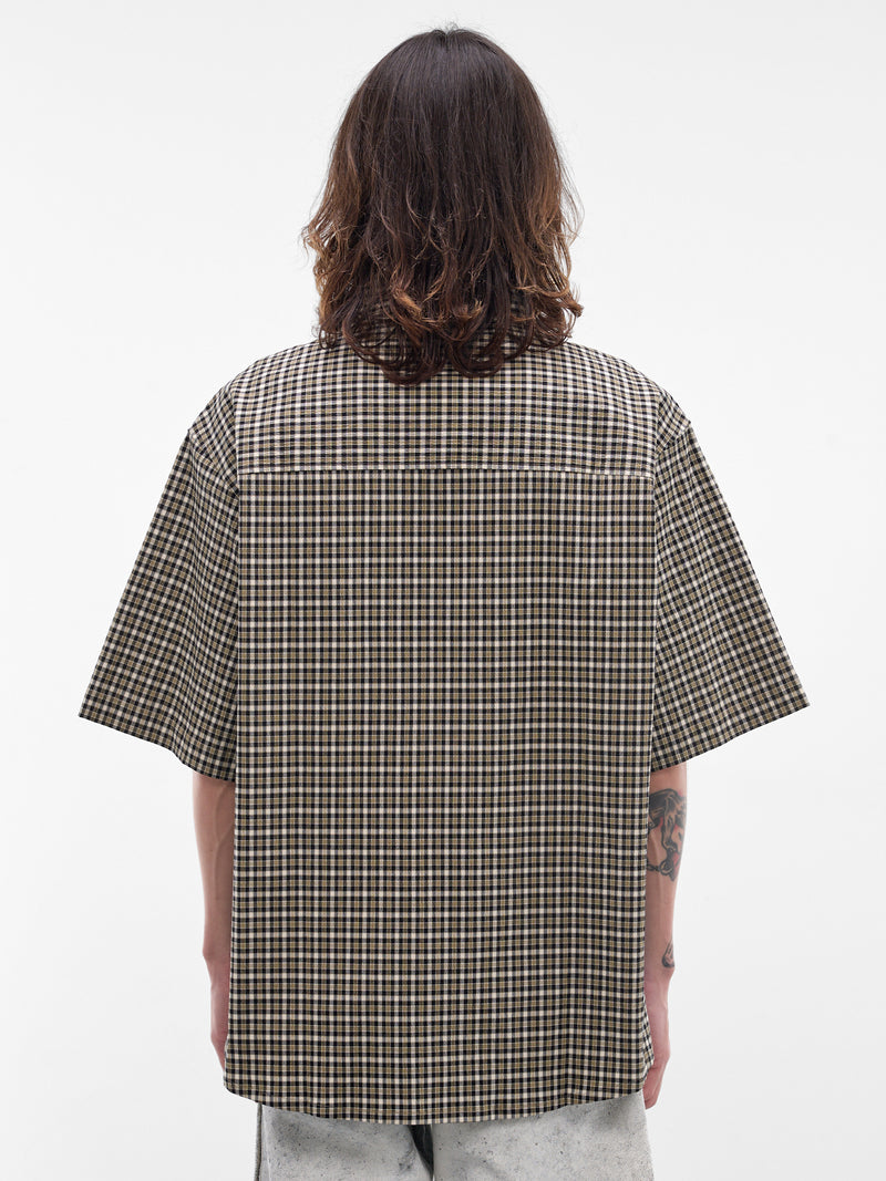 Blue Paneled Plaid Polo Shirt (493WS41072-BLACK)