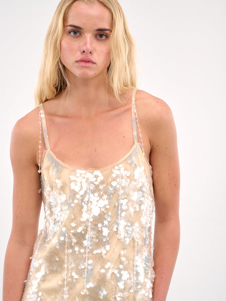 ワンピース Blumarine DRESS (4A257A R1084) Sequin Mini Dress (4A257A-R1084-BUTTER-SWAMP)