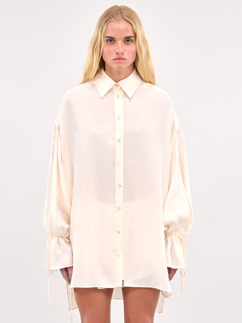 Button-Up Washed Gabardine Shirt (4A274A-N0108-BUTTER)