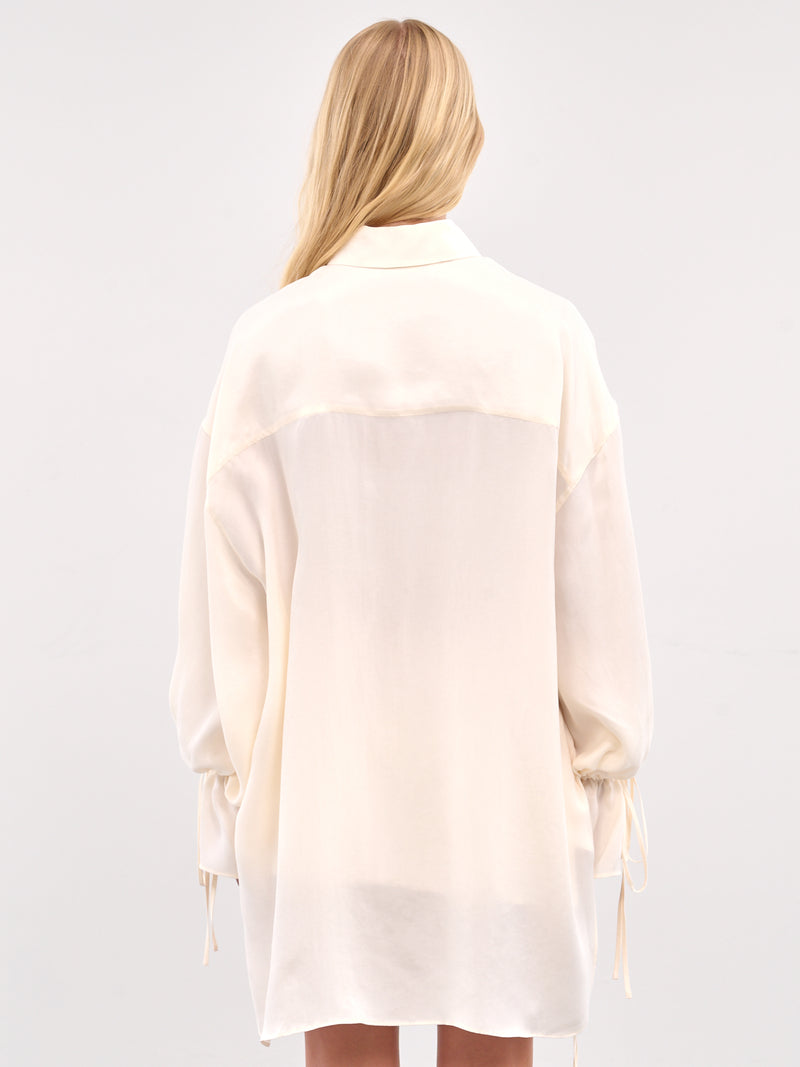 Button-Up Washed Gabardine Shirt (4A274A-N0108-BUTTER)