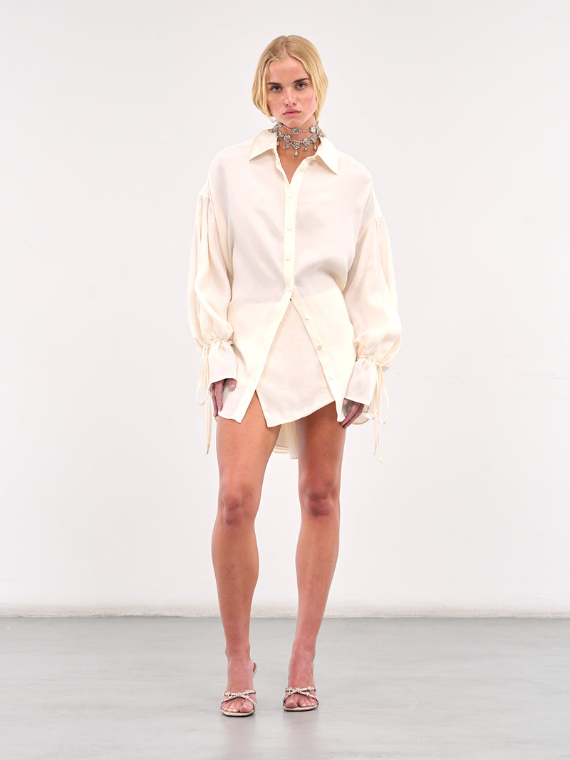 Button-Up Washed Gabardine Shirt (4A274A-N0108-BUTTER)