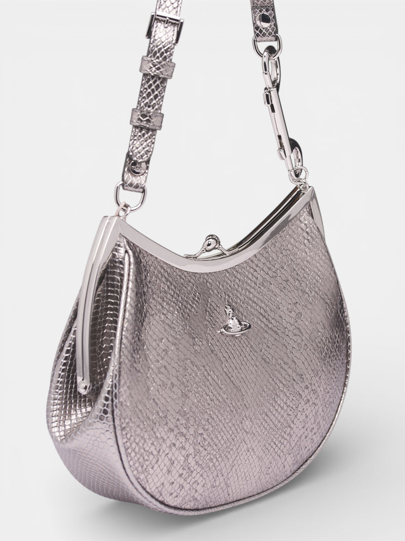 Silver Iron Charms Frame Purse (4B01000PW-L00D6-IRON-CHARMS)