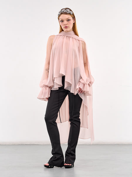 パンツ Blumarine PANTS (2P177A N0990) Leather Trousers (2L070A-N0990-BLACK)