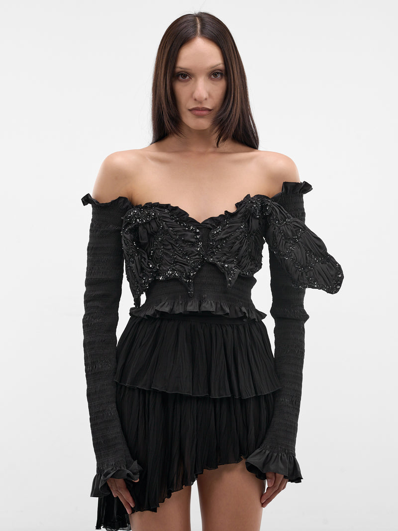 BLUMARINE Embroidered Taffeta Top | H.Lorenzo - front