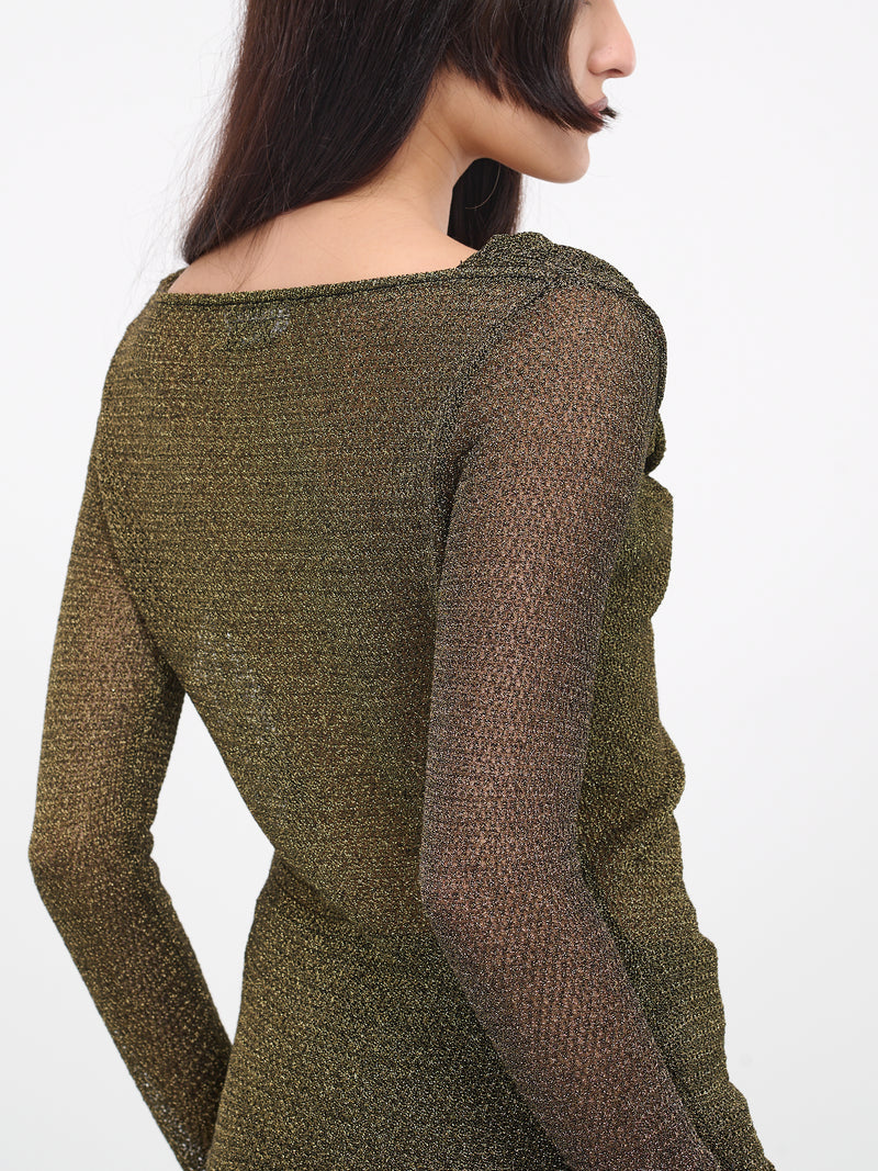 Draped Metallic Sweater (4M036A-N0837-ORO-VECCHIO)