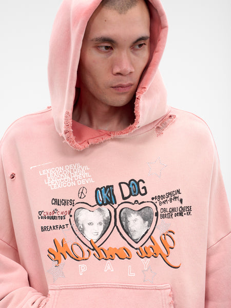 Pink Oki Dog Graphic Hoodie (4U005Q3009-PINK)
