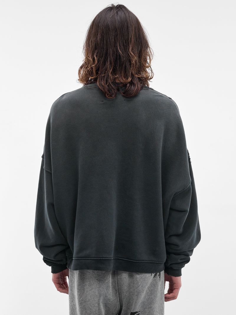 Black Mythyss Cotton Crewneck Sweatshirt (4U009Q1010BLK-VINTAGE-BLACK)