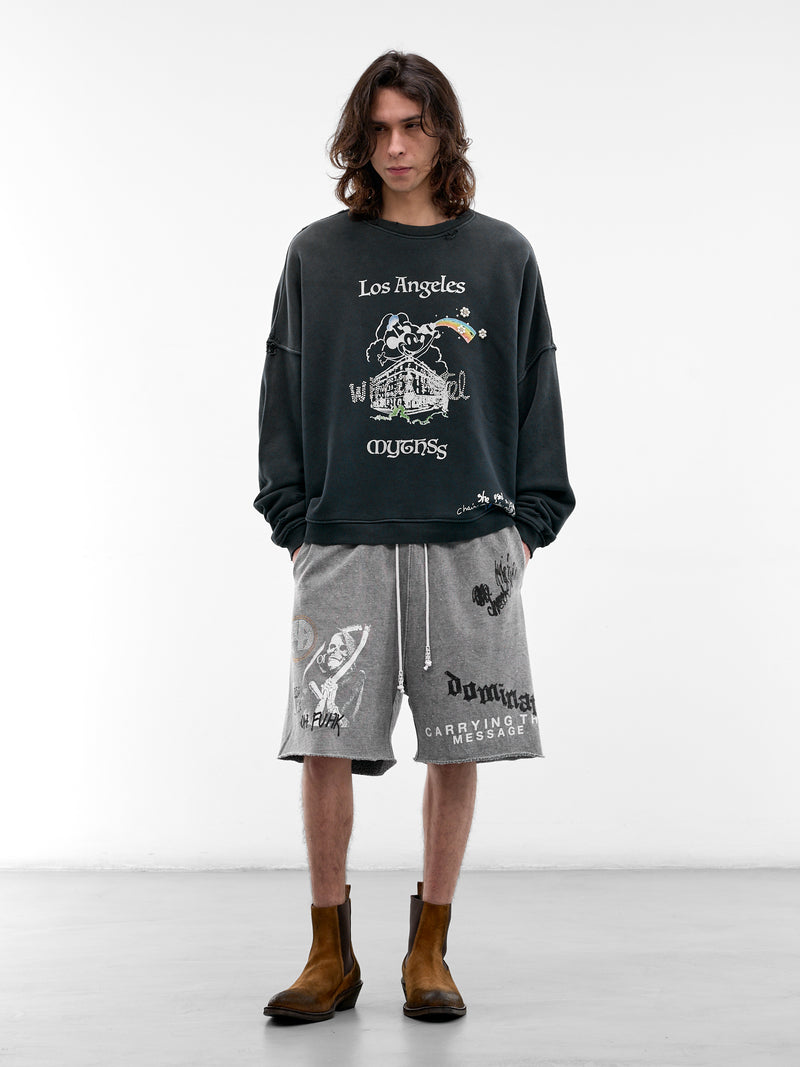 Black Mythyss Cotton Crewneck Sweatshirt (4U009Q1010BLK-VINTAGE-BLACK)