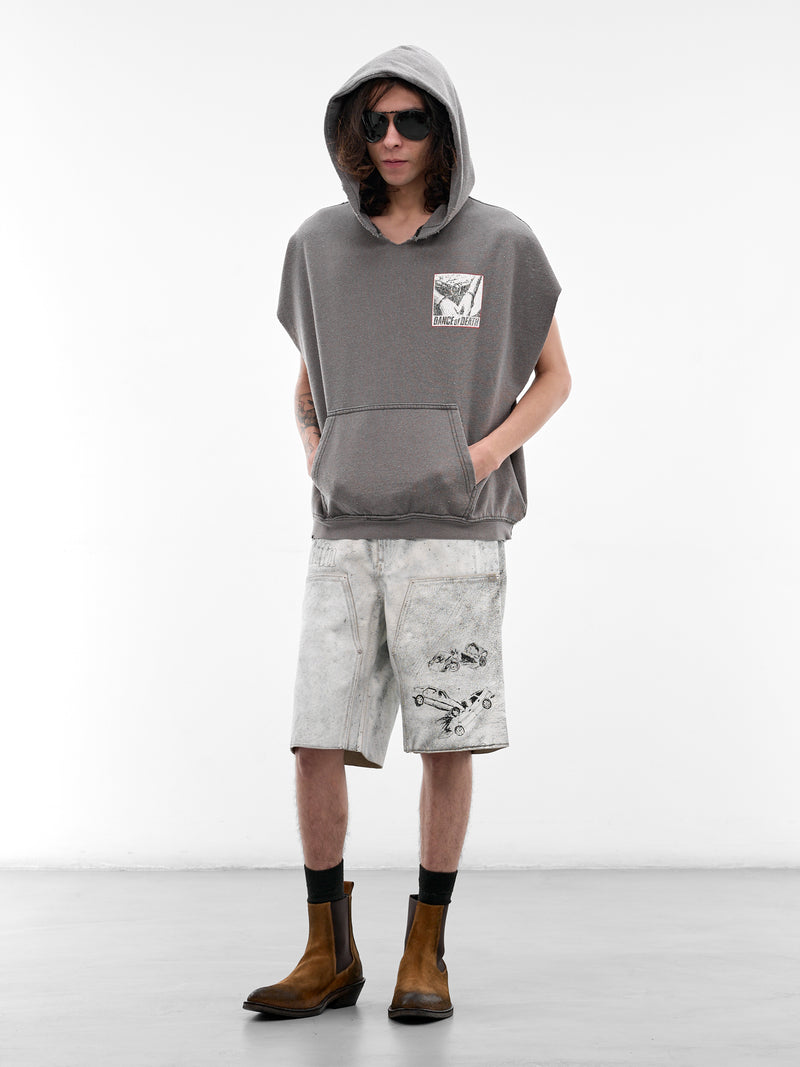 Dr. Blue Cut-Off Sleeveless Hoodie (4U013Q1010BRN-BROWN)