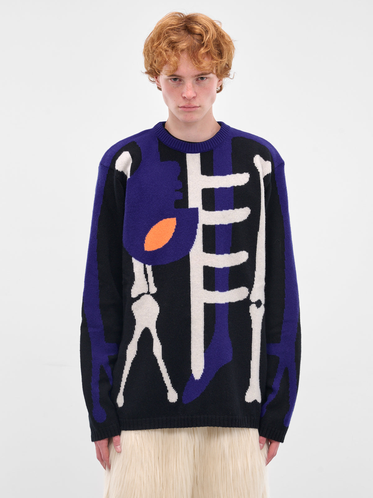 Black Skeleton Jacquard Knit Sweater (5002-COMB-I-BLACK)