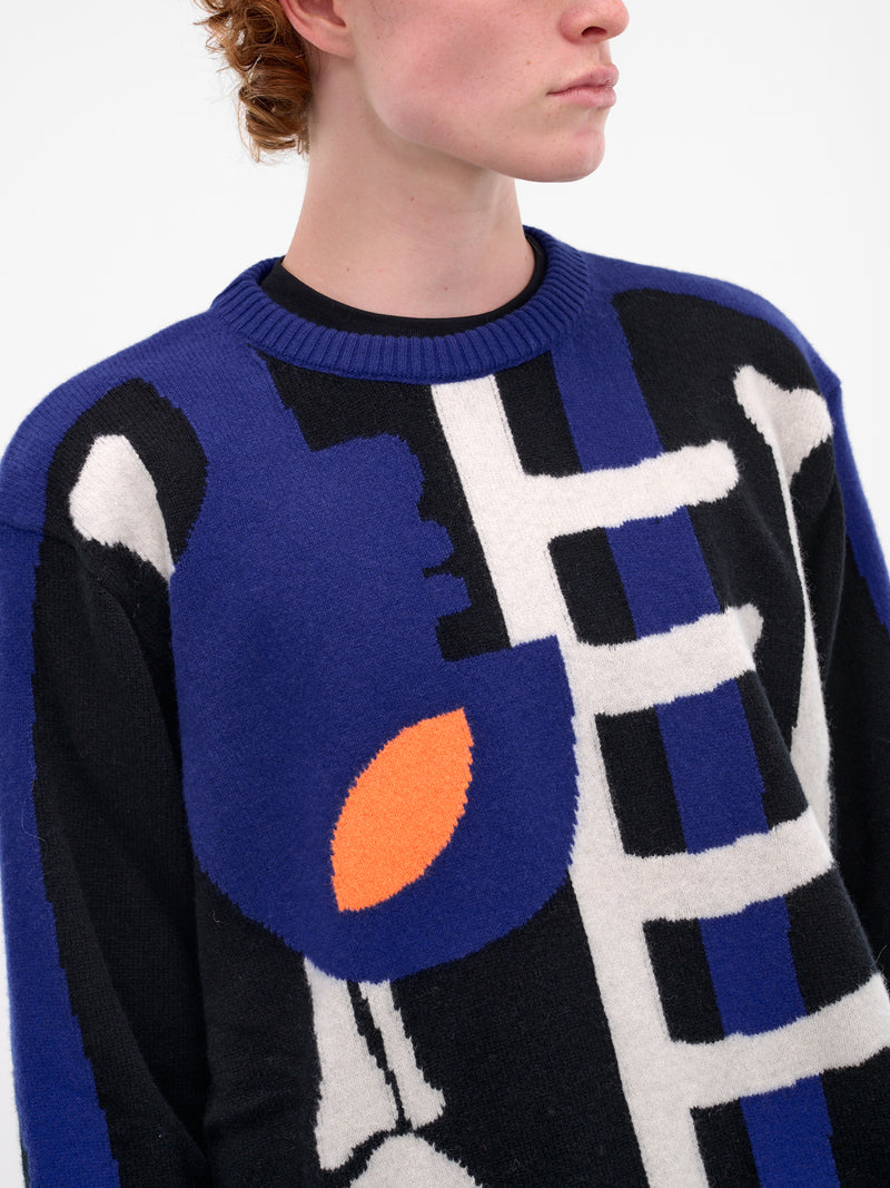 Black Skeleton Jacquard Knit Sweater (5002-COMB-I-BLACK)