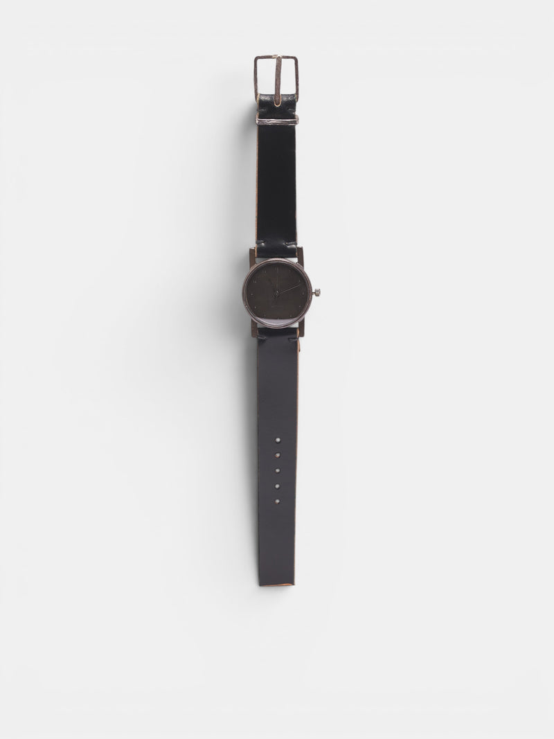 12H Sterling Silver Cordovan Leather Watch (5014-SILVER)