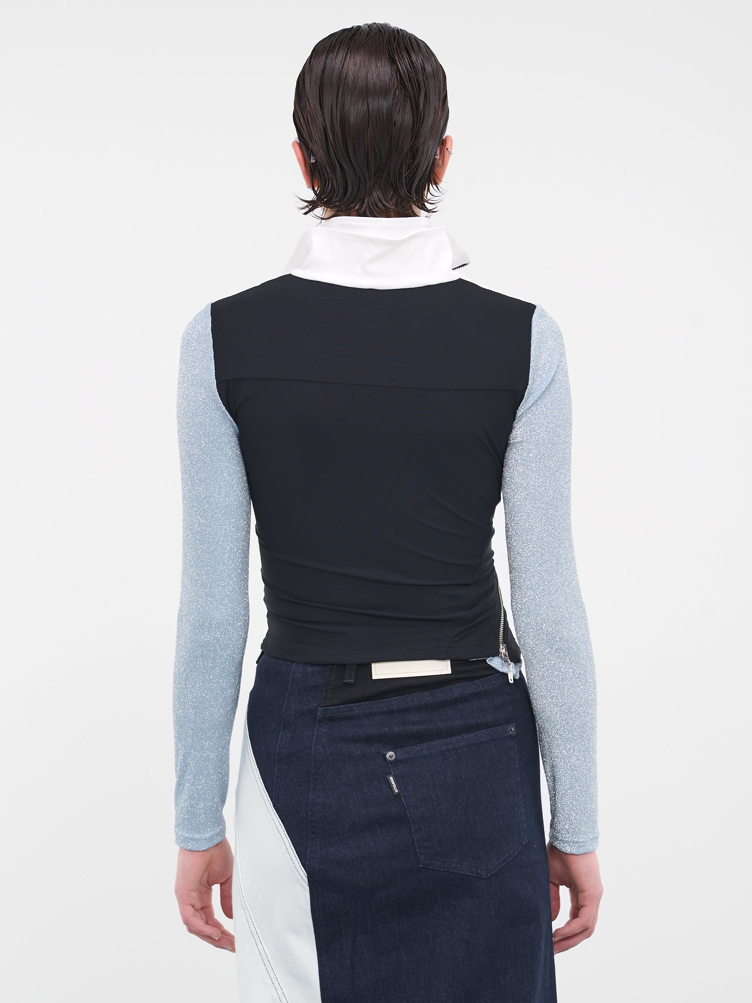 Double Collar Zip Sweater (501502-BLUSHN)