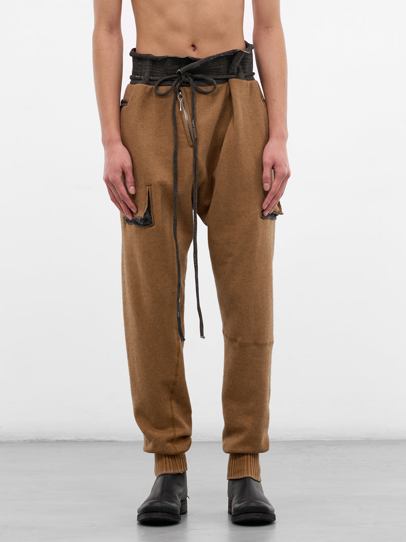 Camel Cashmere Deconstructed Sweatpants (5171-DARK-CAMEL-DARK-GREY)