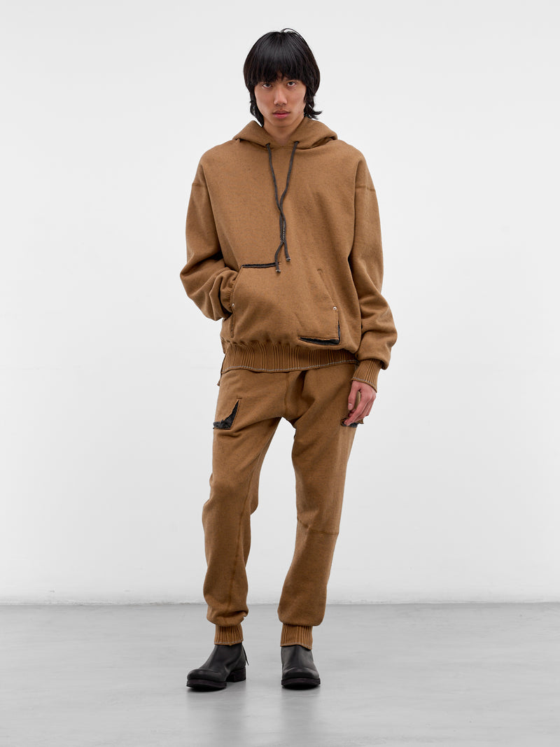Camel Cashmere Deconstructed Sweatpants (5171-DARK-CAMEL-DARK-GREY)
