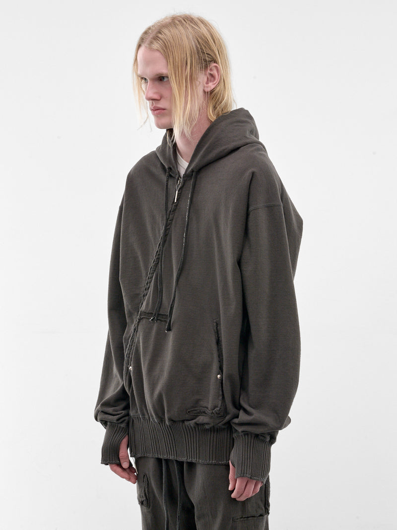 Gray Displacement Deconstructed Hoodie (5225-DARK-GREY)