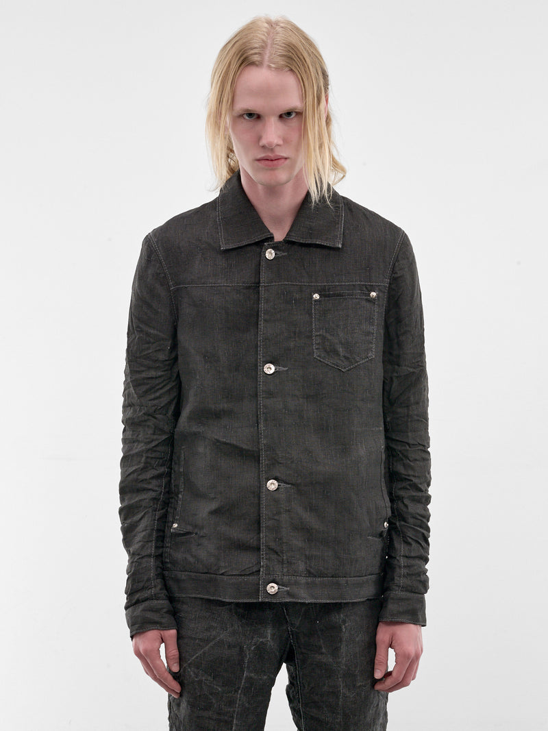 Carbon Displacement Linen Jean Jacket (5233-CARBON)