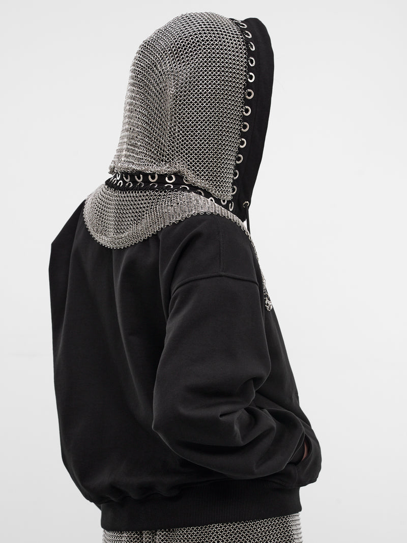 Black Titan Chainmail Zip Hoodie (5287-TITAN-CHAINMAIL-BLACK-SIL)