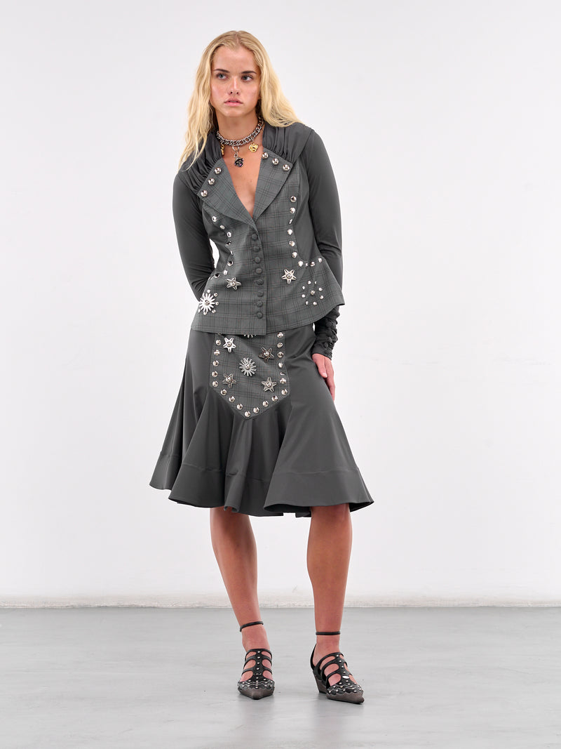 Gray Tartan Calamity Suit Skirt (3259-CALAMITY-GREY-TARTAN)