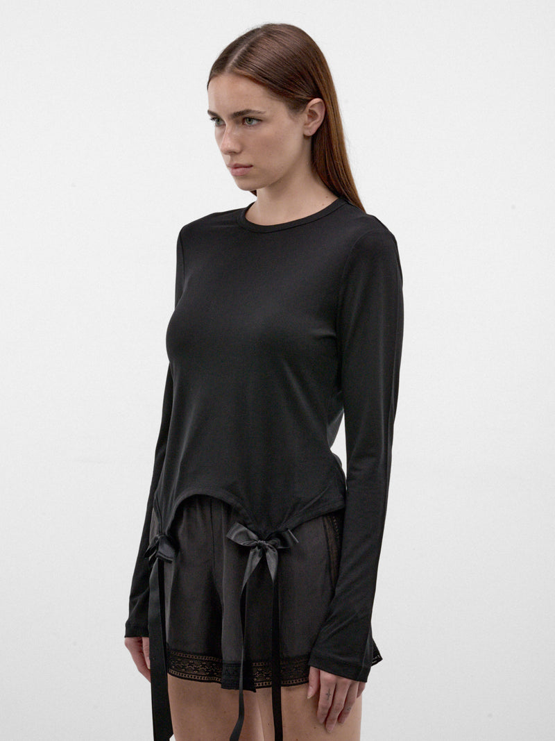 Black Satin Ribbon Long Sleeve (5313-0571-BLACK)