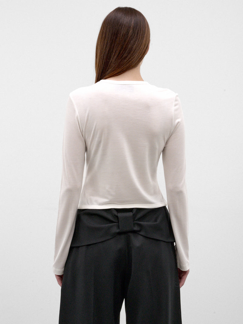 White Satin Ribbon Long Sleeve (5313-0571-IVORY)