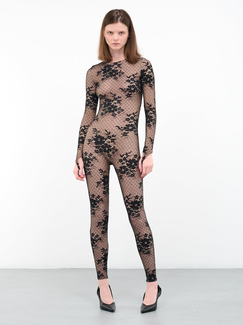 N°21 Monica Lace Jumpsuit (53198-9947-VANILLA-LATTE-BLACK)