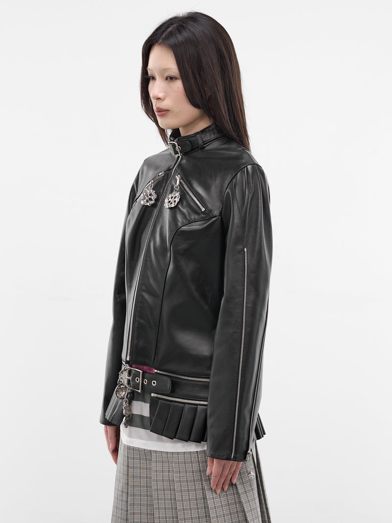 Scorpions Lamb Leather Fitted Jacket (5340-SCORPIONS-BLACK)