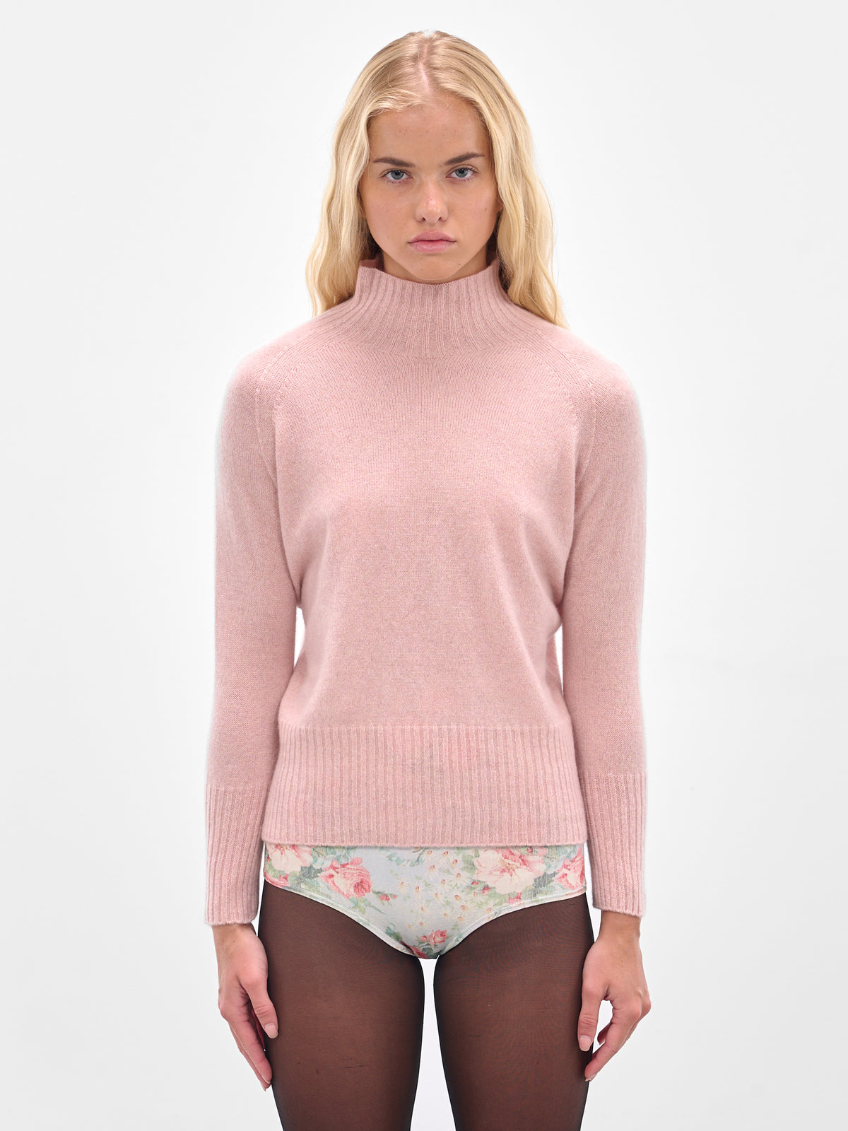 Pink Cashmere Open Back Jumper (COMK1-0667-ROSE)
