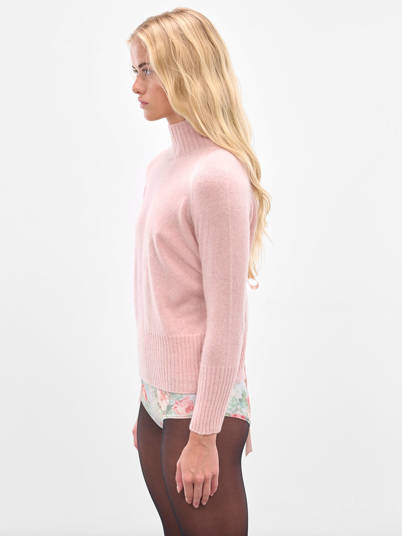 Pink Cashmere Open Back Jumper (COMK1-0667-ROSE)