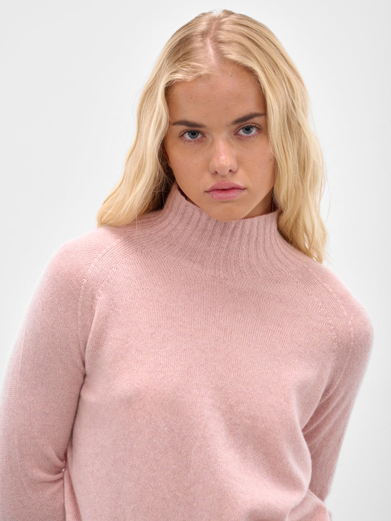 Pink Cashmere Open Back Jumper (COMK1-0667-ROSE)