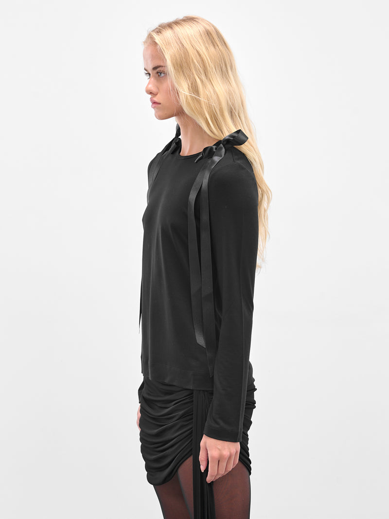 Black Bow Ribbon Tail T-Shirt (5367-0571-BLACK)