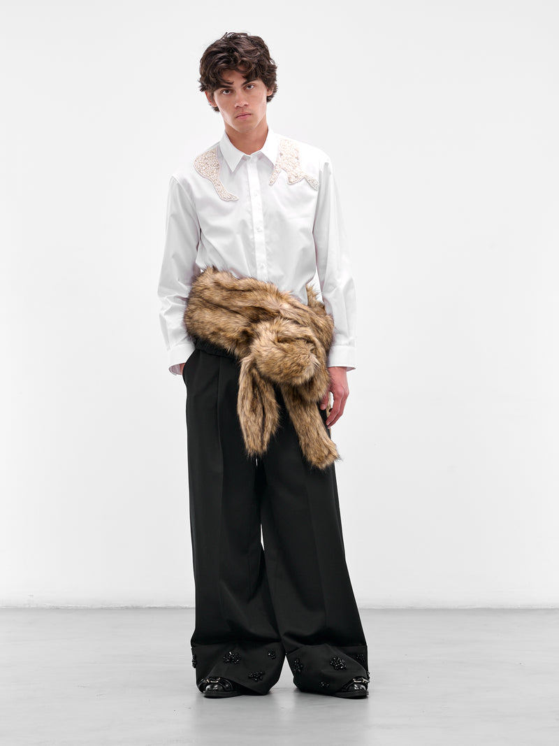 Black Wide Leg Multi Belt Loop Trousers (4159B-1217-BLACK-JET)