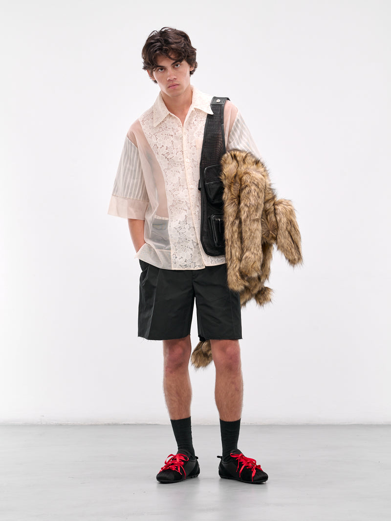 Black Suede Ballerina Grip Trainers (BPT4-M-BLACK-RED)