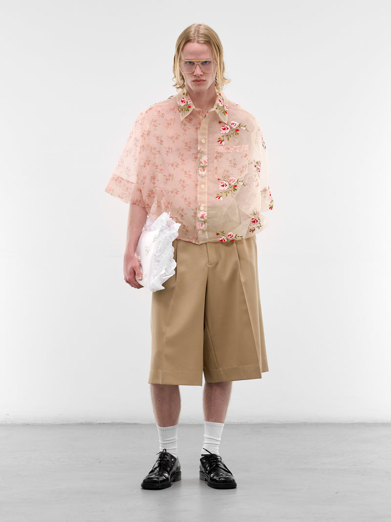 Nude Sheer Floral Boxy Shirt (5400P-1305-NUDE)