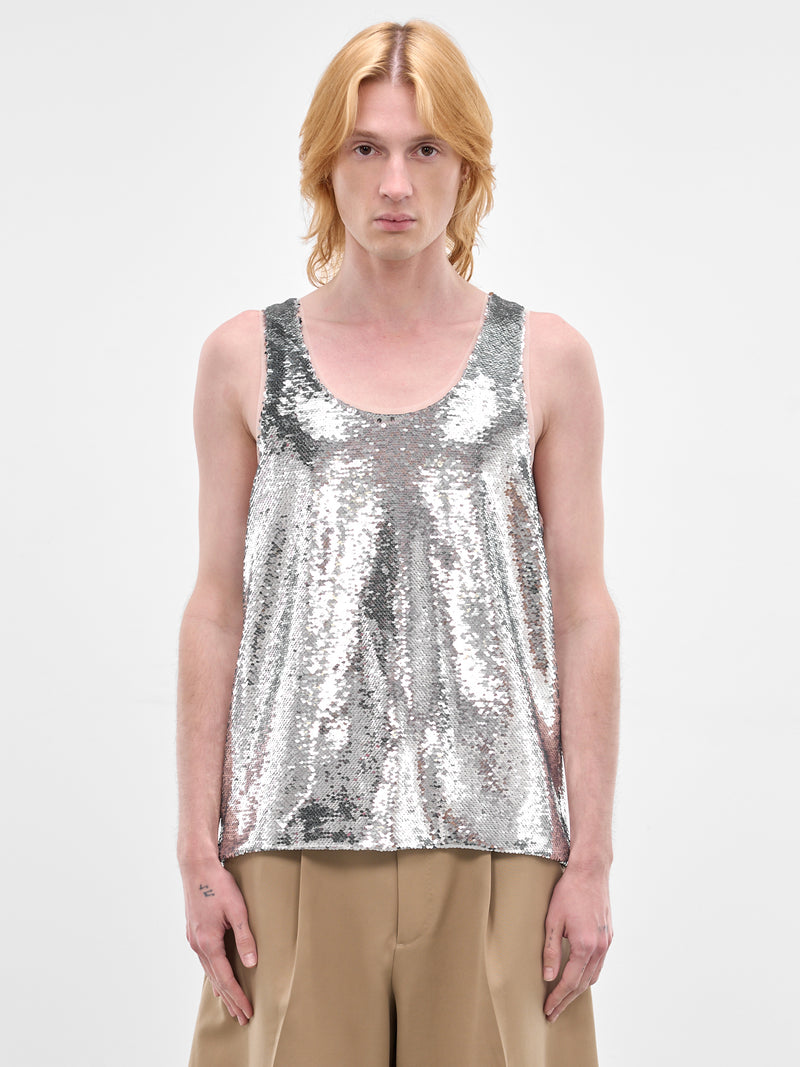 Silver Prince Charming Sequin Tank (5432-1300-SILVER)