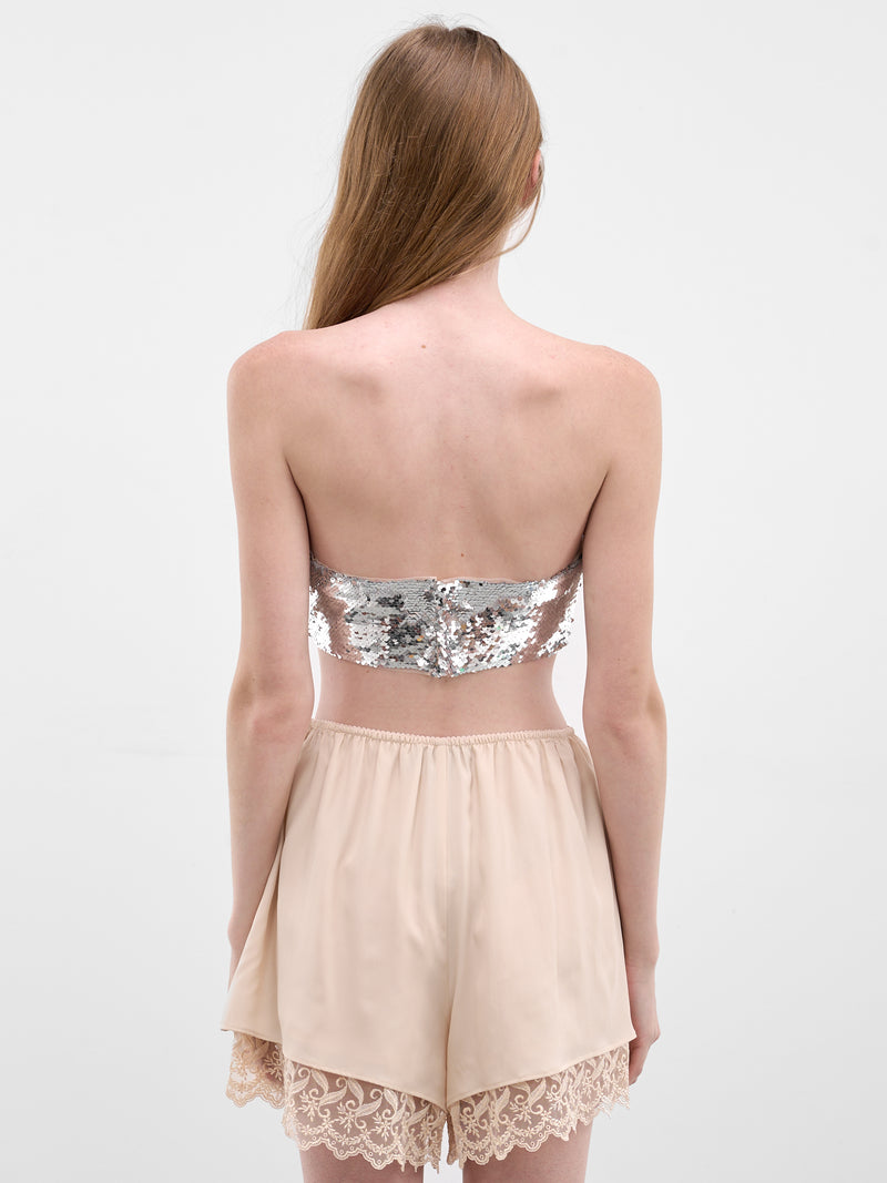 Silver Sequin Bandeau Top (5436-1300-SILVER)
