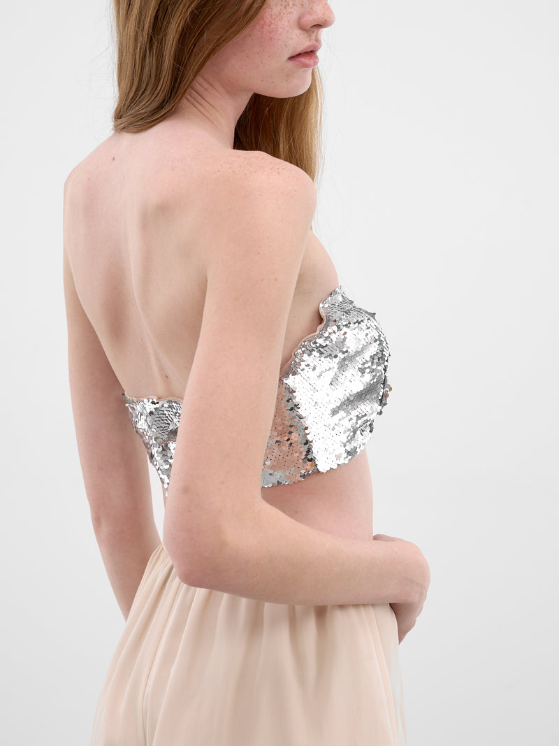 Silver Sequin Bandeau Top (5436-1300-SILVER)