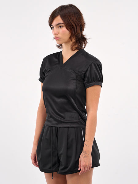 人気 V-Neck Paneled (5542W065-BLACK) Tee トップス