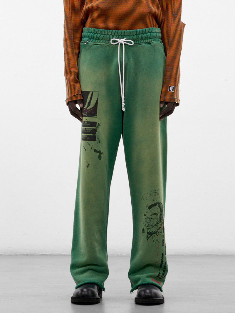 Washed Green Cotton Maintenance Sweatpants (5M001Q3018GRN-GREEN)