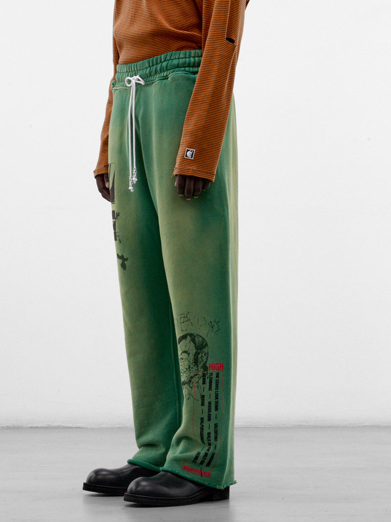 Washed Green Cotton Maintenance Sweatpants (5M001Q3018GRN-GREEN)