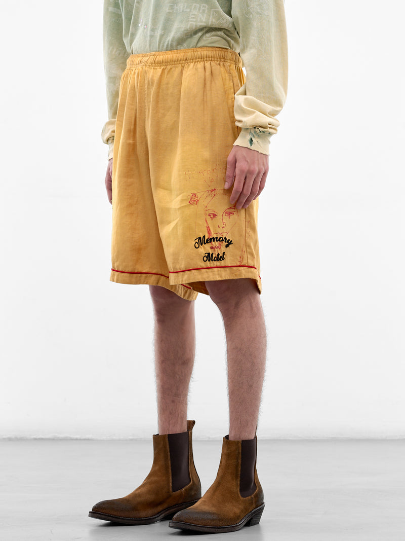 Yellow Linen Montauk Bowling Shorts (5U007Q1010-YELLOW)