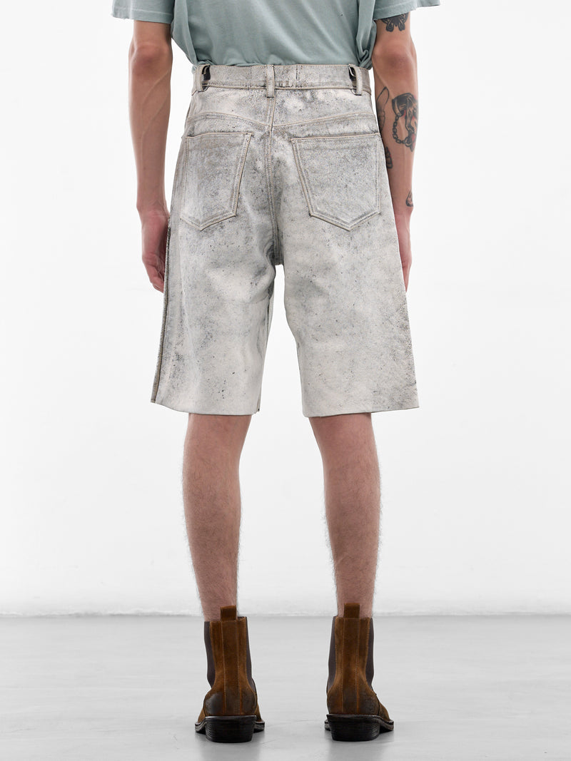 White Leather Holy Mountain Shorts (5U011Q1010-WHITE)