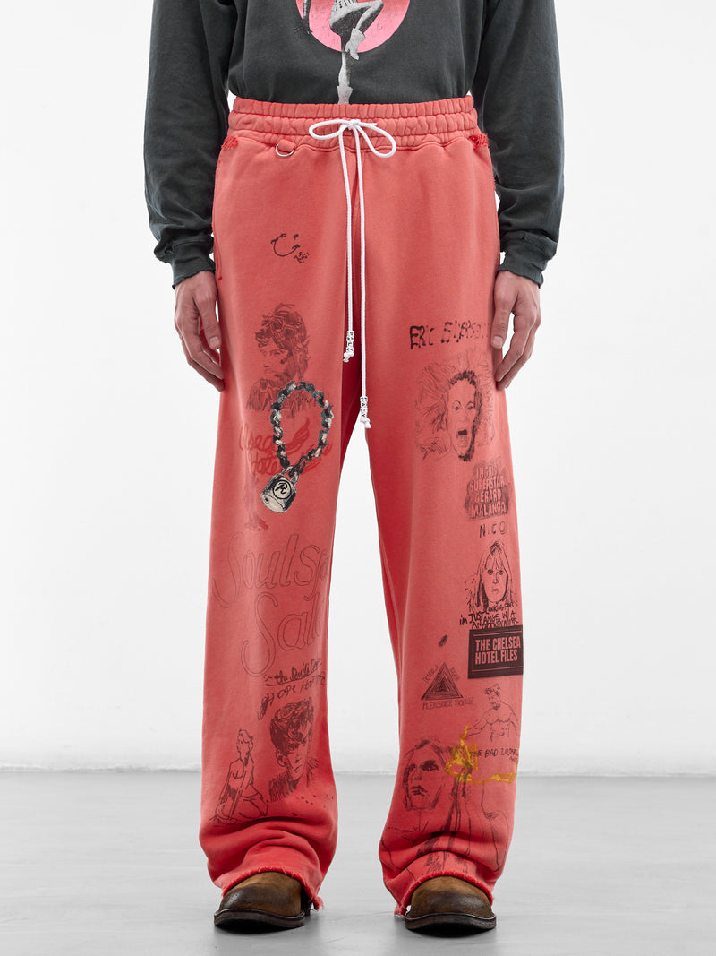 Red Cotton CHELSEay Hotel Sweatpants (5U014Q1010-RED)