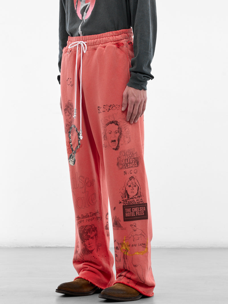 Red Cotton CHELSEay Hotel Sweatpants (5U014Q1010-RED)