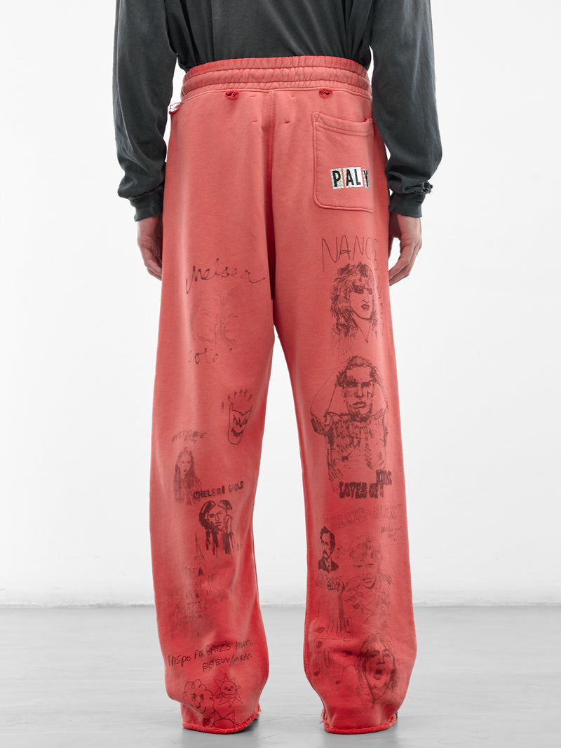 Red Cotton CHELSEay Hotel Sweatpants (5U014Q1010-RED)