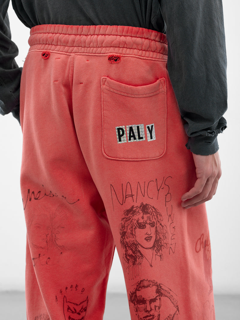 Red Cotton CHELSEay Hotel Sweatpants (5U014Q1010-RED)