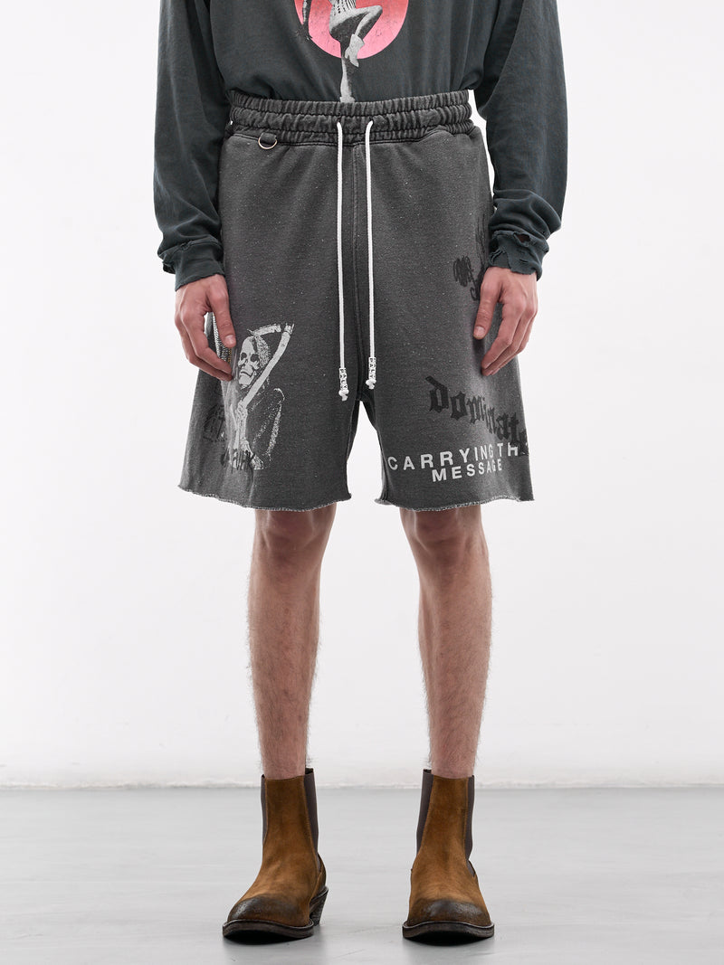 Carry The Message Sweat Shorts (5U019Q1010BLK-VINTAGE-BLACK)