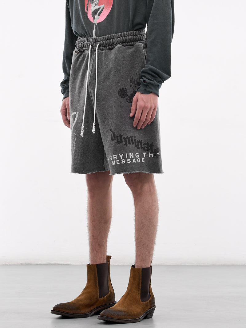Carry The Message Sweat Shorts (5U019Q1010BLK-VINTAGE-BLACK)